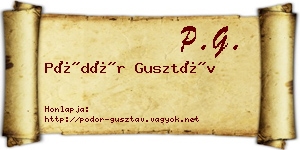 Pödör Gusztáv névjegykártya