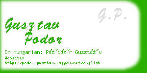 gusztav podor business card